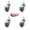 Service Caster 3 Inch Bright Chrome Hooded Polyurethane 1/2 Inch Threaded Stem Casters, 4PK SCC-TS03S310-PPUBD-BC-121315-4 - alternate 1